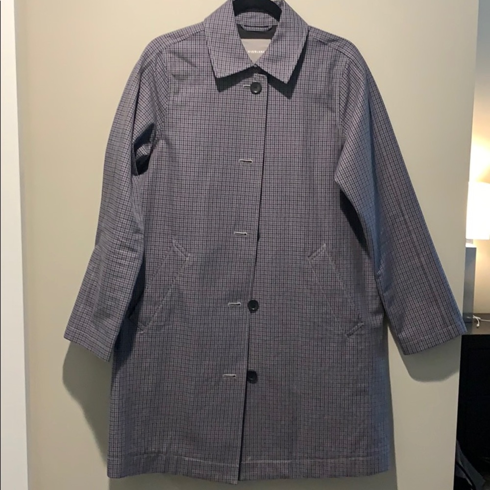 Everlane Mac Coat, Blue Check, 8
